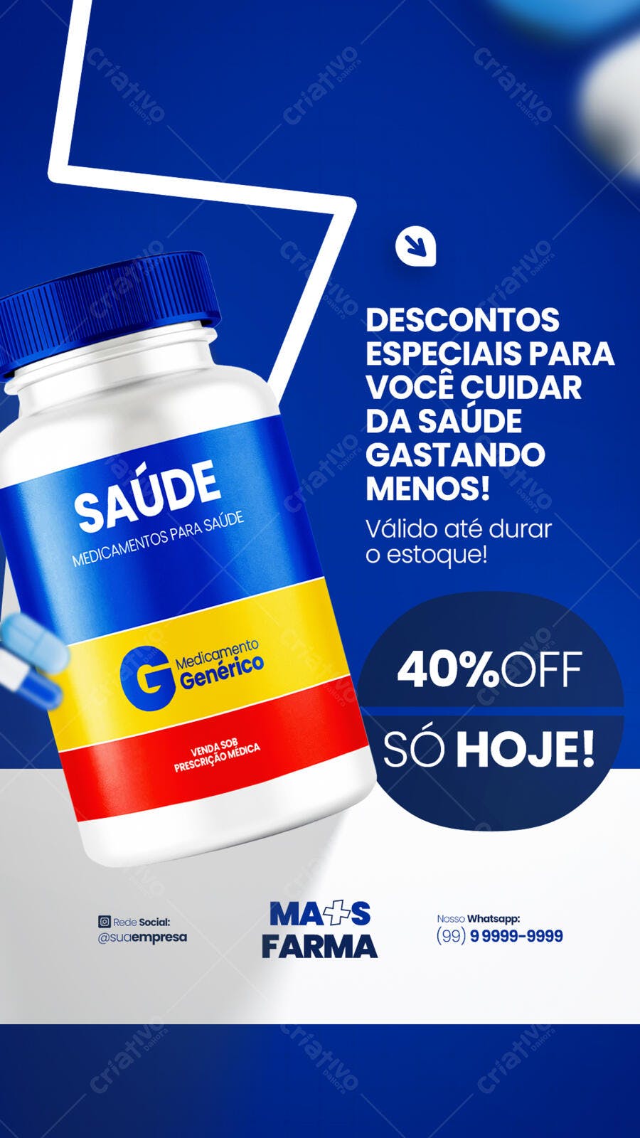 Flyer Farmácia com Oferta PSD Editável