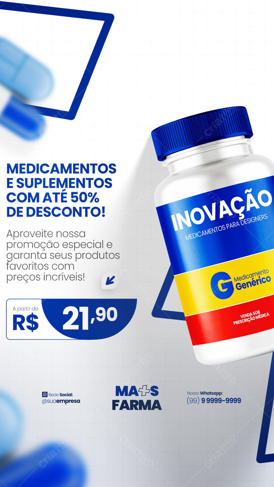 Flyer Farmácia Promoção PSD Editável