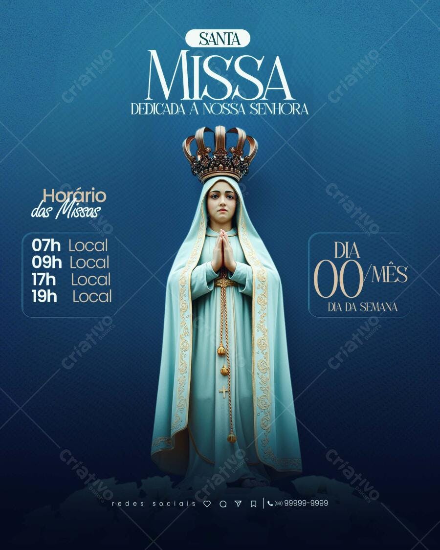 Flyer para Santa Missa PSD Editável