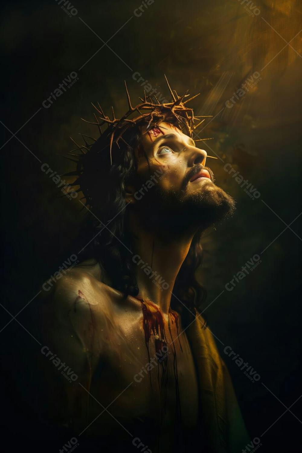 IMAGEM RELIGIOSA JESUS CRISTO COM COROA DE ESPINHOS PARA SEMANA SANTA SEXTA FEIRA SANTA PÁSCOA (6)