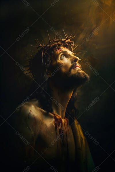 IMAGEM RELIGIOSA JESUS CRISTO COM COROA DE ESPINHOS PARA SEMANA SANTA SEXTA FEIRA SANTA PÁSCOA (6)