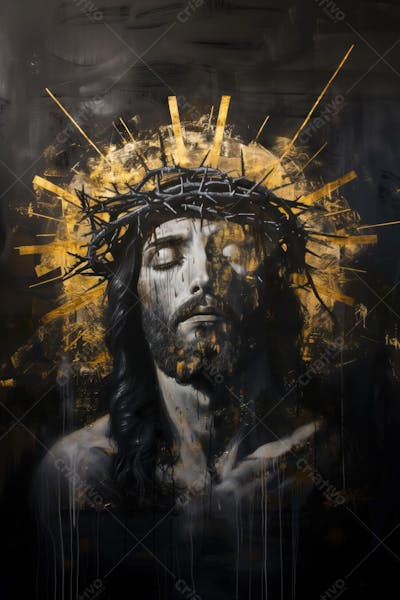 IMAGEM RELIGIOSA JESUS CRISTO COM COROA DE ESPINHOS PARA SEMANA SANTA SEXTA FEIRA SANTA PÁSCOA (7)