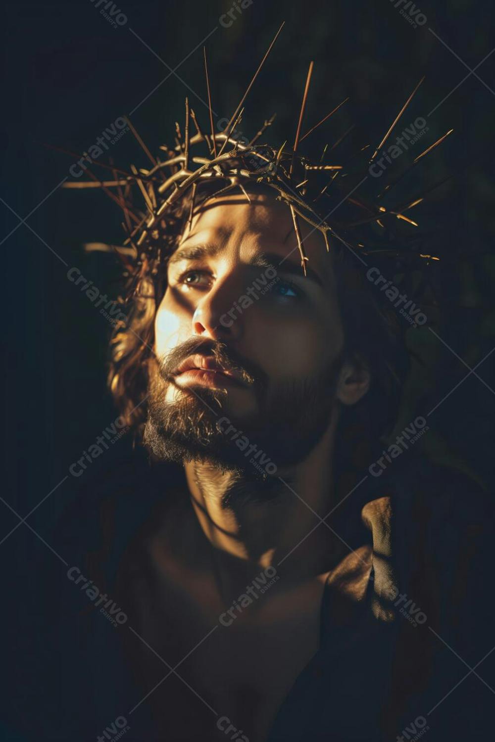 IMAGEM RELIGIOSA JESUS CRISTO COM COROA DE ESPINHOS PARA SEMANA SANTA SEXTA FEIRA SANTA PÁSCOA (9)