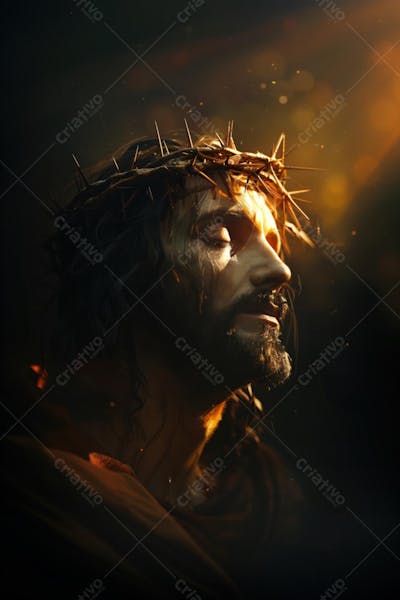IMAGEM RELIGIOSA JESUS CRISTO COM COROA DE ESPINHOS PARA SEMANA SANTA SEXTA FEIRA SANTA PÁSCOA (10)