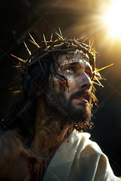 IMAGEM RELIGIOSA JESUS CRISTO COM COROA DE ESPINHOS PARA SEMANA SANTA SEXTA FEIRA SANTA PÁSCOA (4)