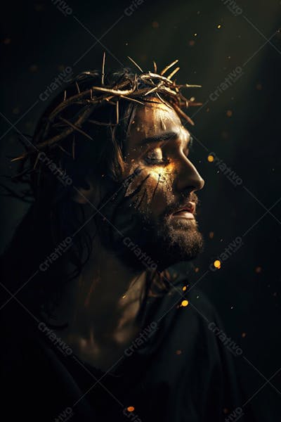 IMAGEM RELIGIOSA JESUS CRISTO COM COROA DE ESPINHOS PARA SEMANA SANTA SEXTA FEIRA SANTA PÁSCOA (3)