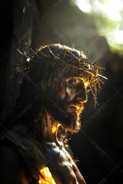 IMAGEM RELIGIOSA JESUS CRISTO COM COROA DE ESPINHOS PARA SEMANA SANTA SEXTA FEIRA SANTA PÁSCOA (1)