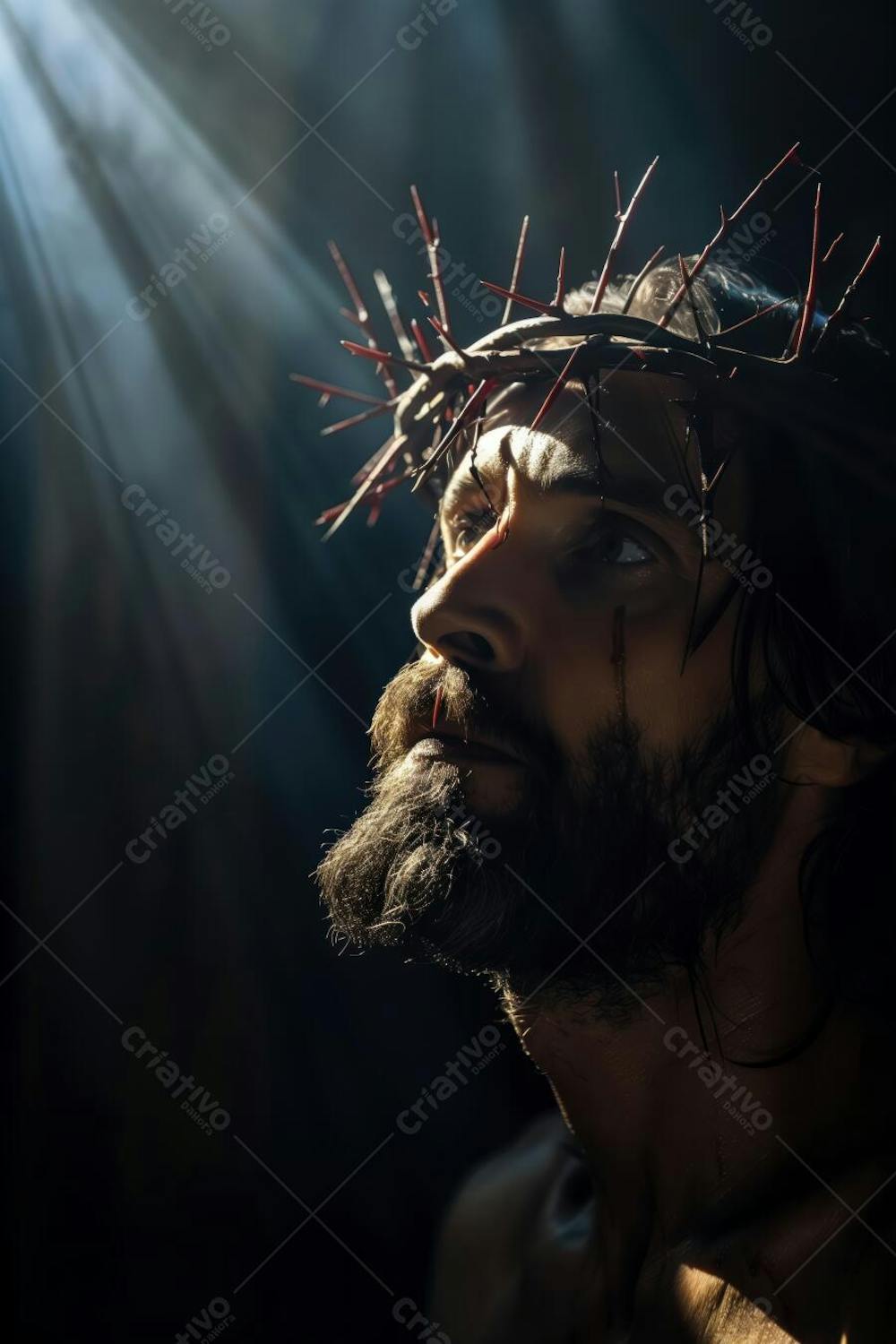 IMAGEM RELIGIOSA JESUS CRISTO COM COROA DE ESPINHOS PARA SEMANA SANTA SEXTA FEIRA SANTA PÁSCOA (2)