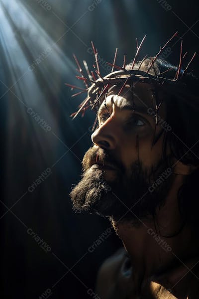 IMAGEM RELIGIOSA JESUS CRISTO COM COROA DE ESPINHOS PARA SEMANA SANTA SEXTA FEIRA SANTA PÁSCOA (2)