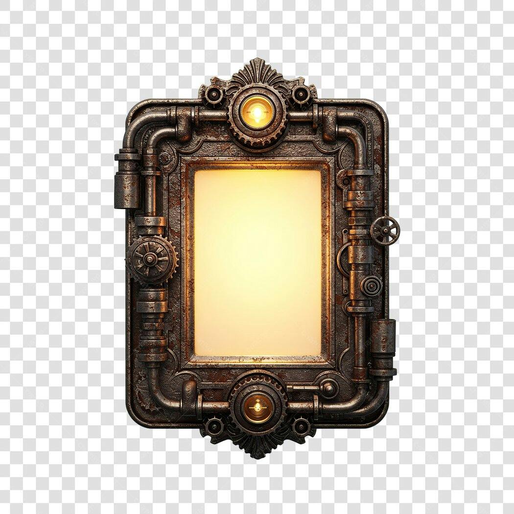 Moldura Steampunk PNG com fundo transparente