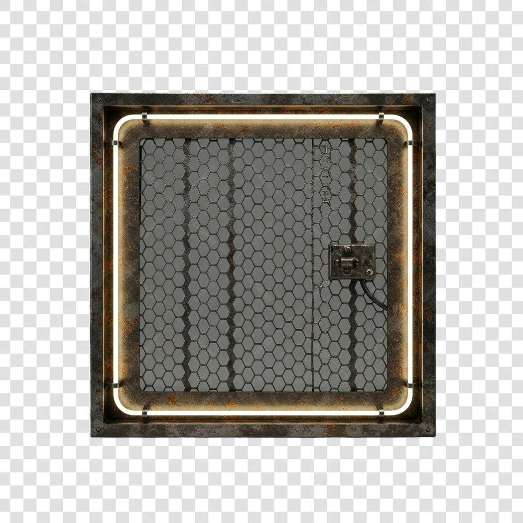 Mockup Porta Metálica Industrial PNG com fundo transparente