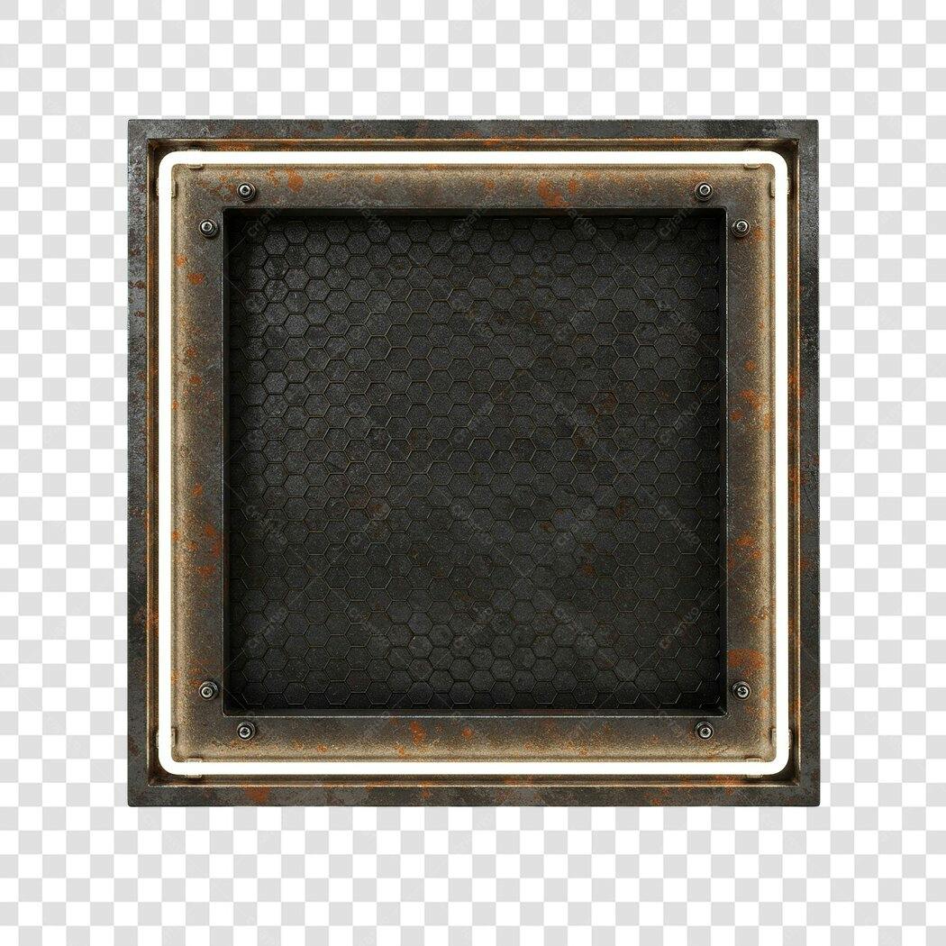 Banner Metálico Industrial PNG com fundo transparente