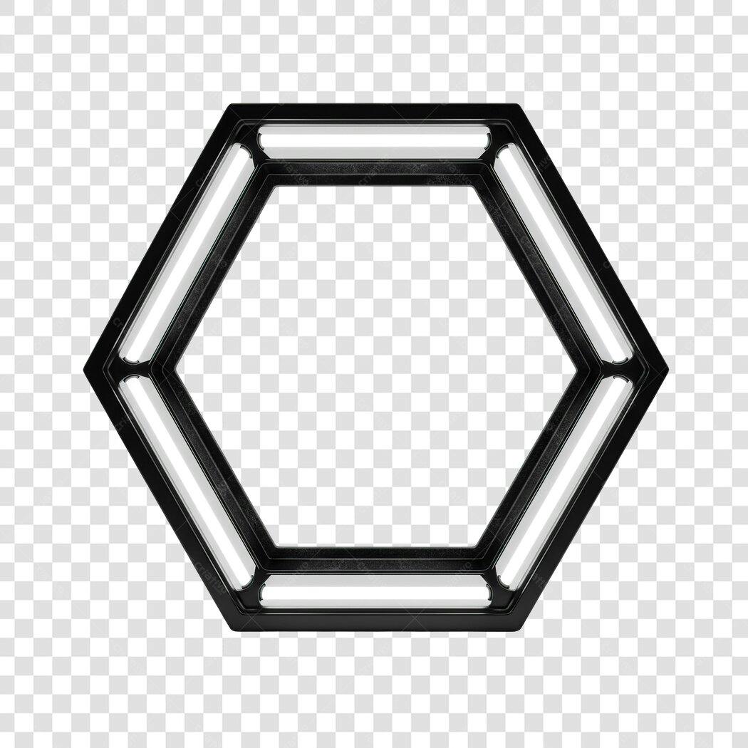 Moldura Hexagonal PNG com fundo transparente