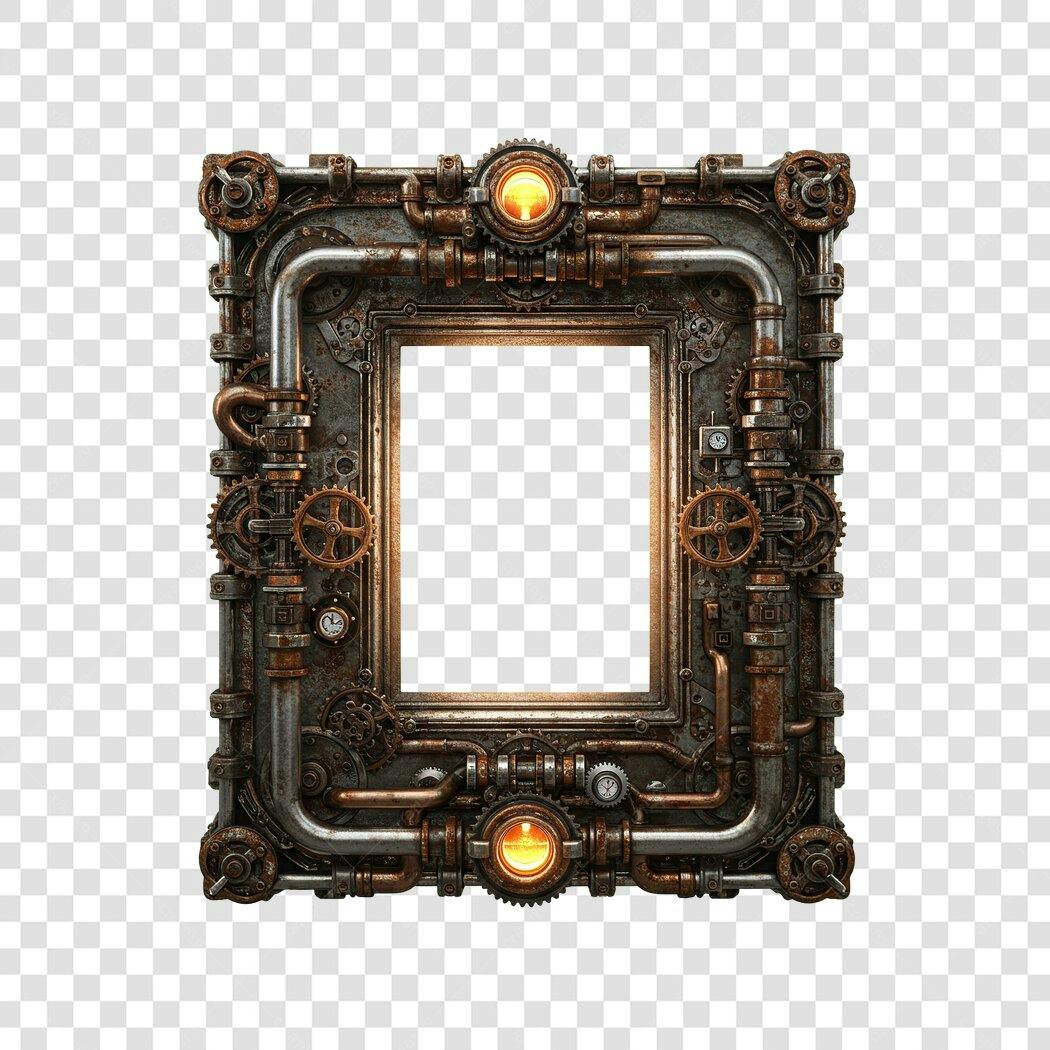 Moldura Steampunk PNG com fundo transparente