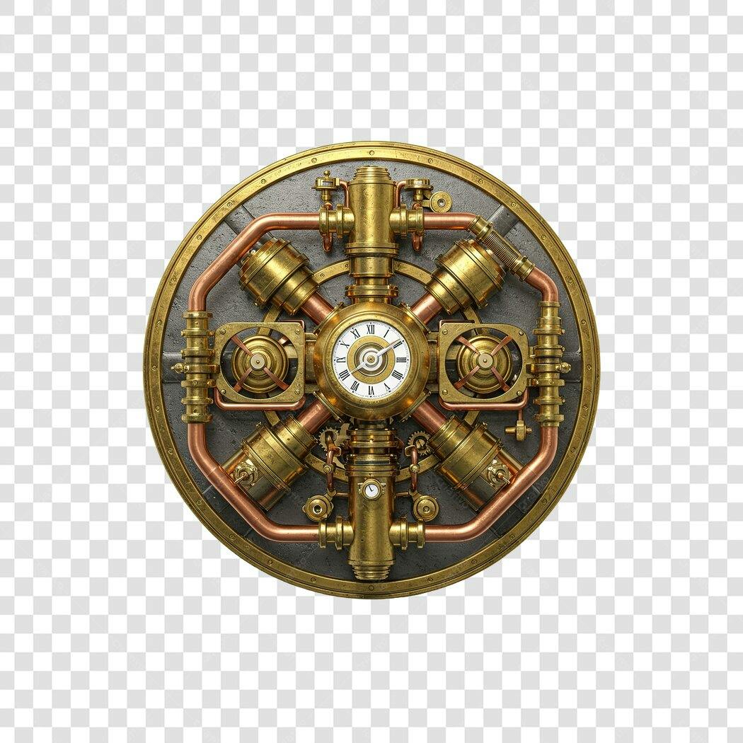Logo steampunk PNG com fundo transparente