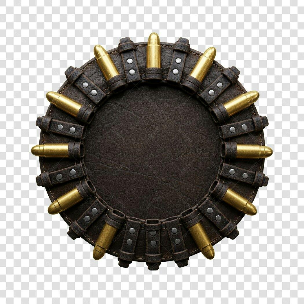 Moldura circular PNG com fundo transparente