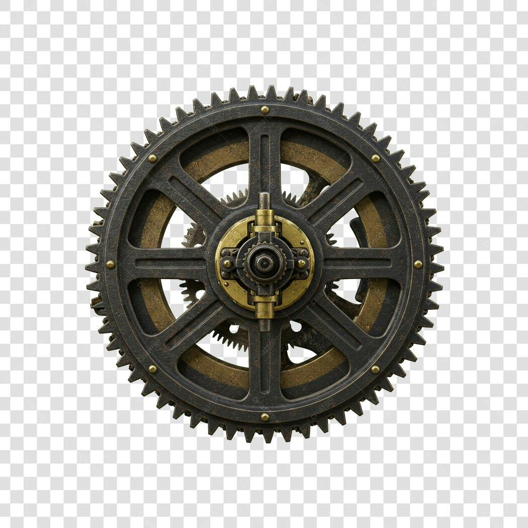 Logo PNG com fundo transparente Engrenagem Vintage