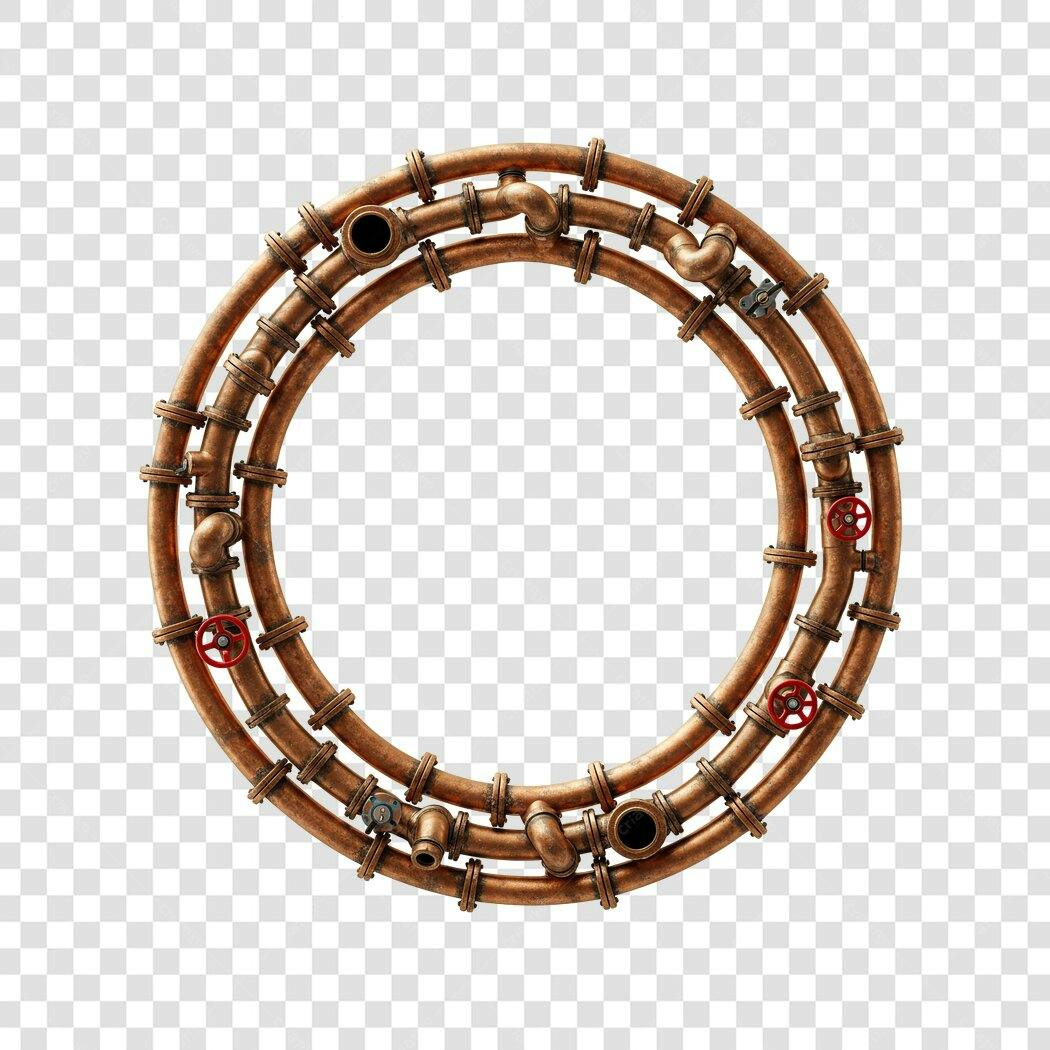 Moldura PNG Tubos Cobre Fundo Transparente