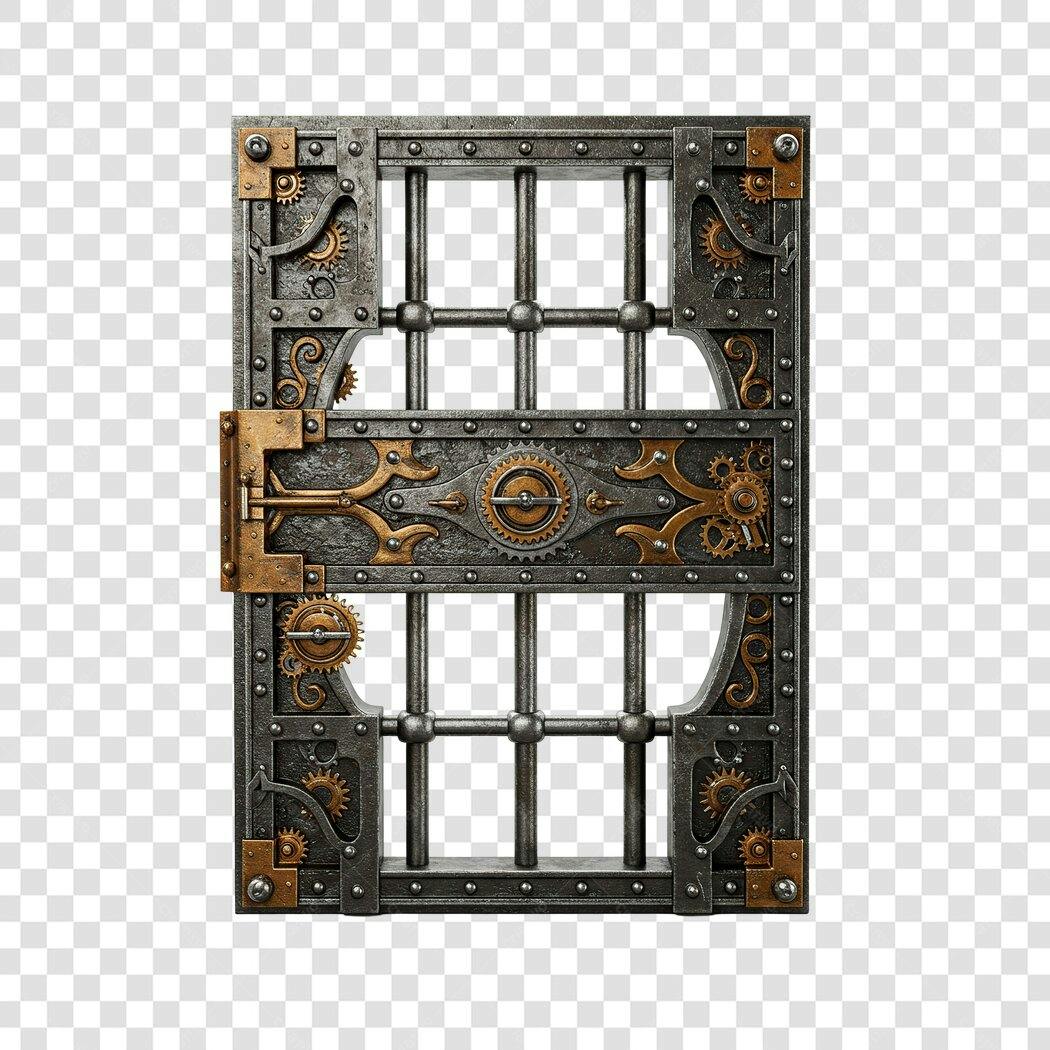 PNG Porta de Ferro Estilo Steampunk com fundo transparente