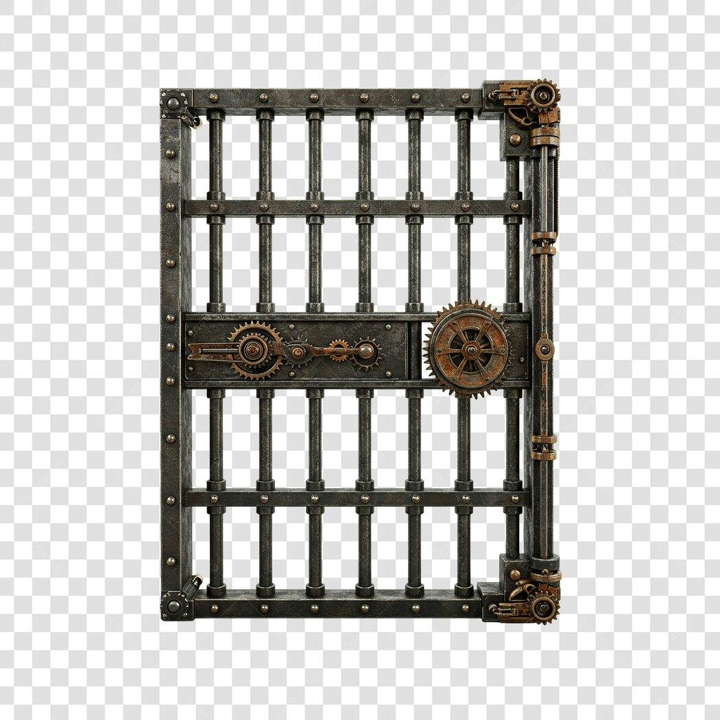 PNG Porta de Metal Estilo Steampunk com fundo transparente