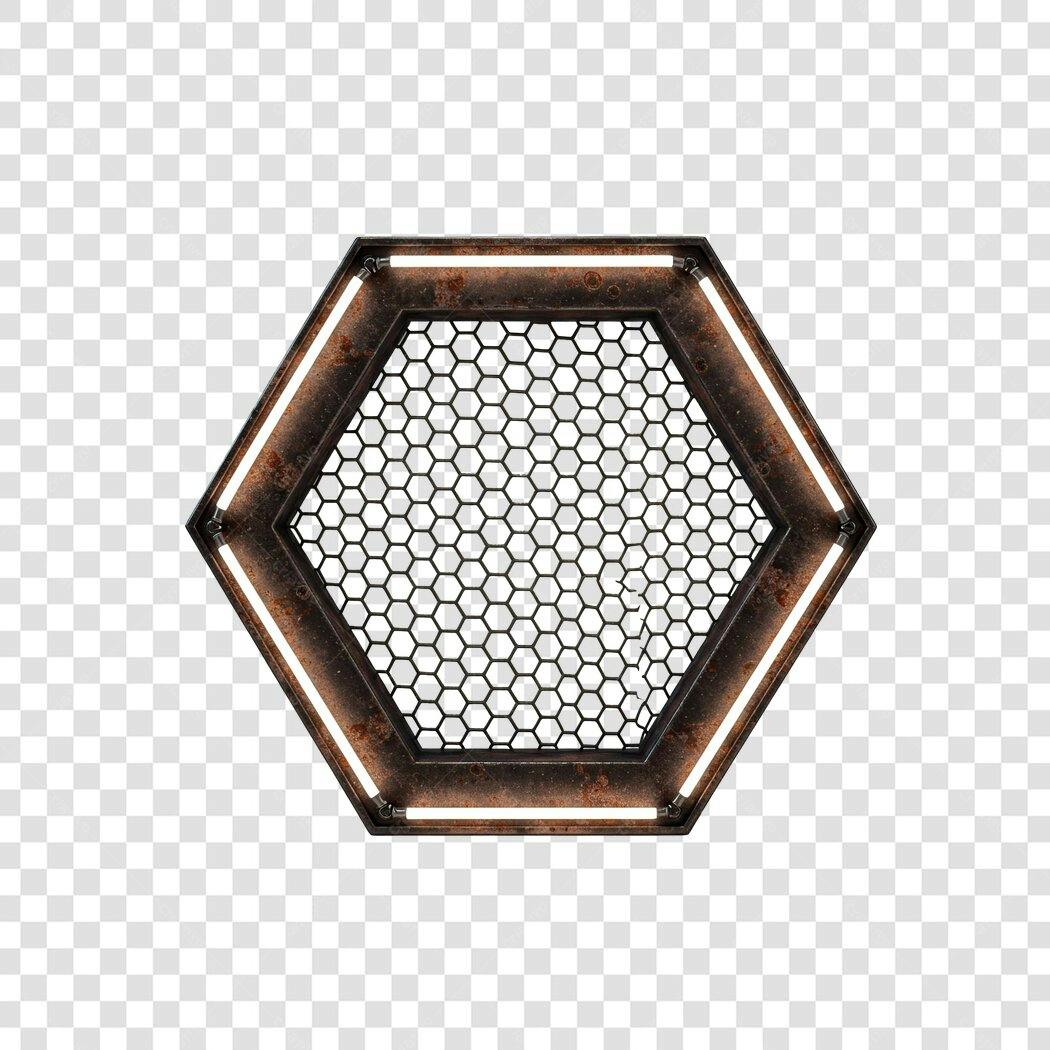 Banner Hexagonal Industrial PNG com fundo transparente