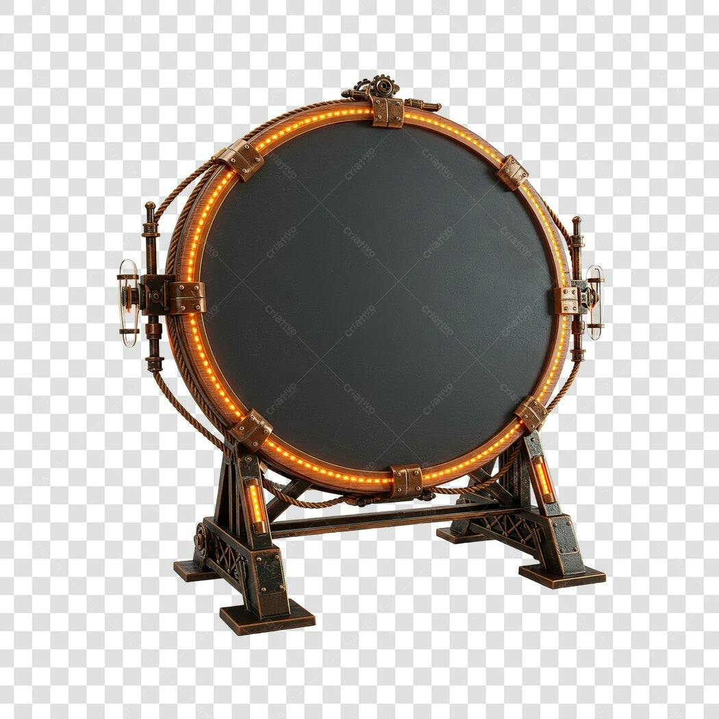 Mockup quadro steampunk PNG com fundo transparente