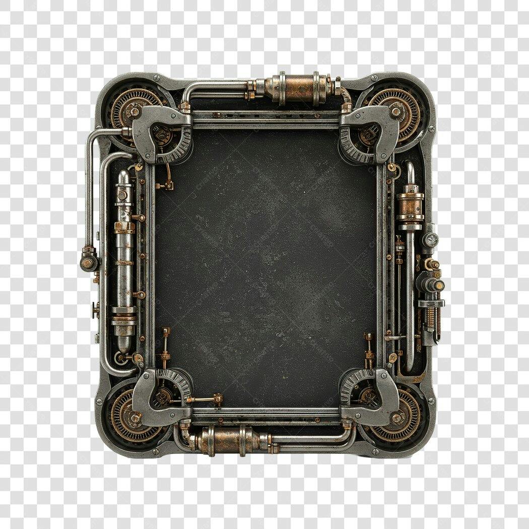 Moldura PNG com fundo transparente estilo steampunk