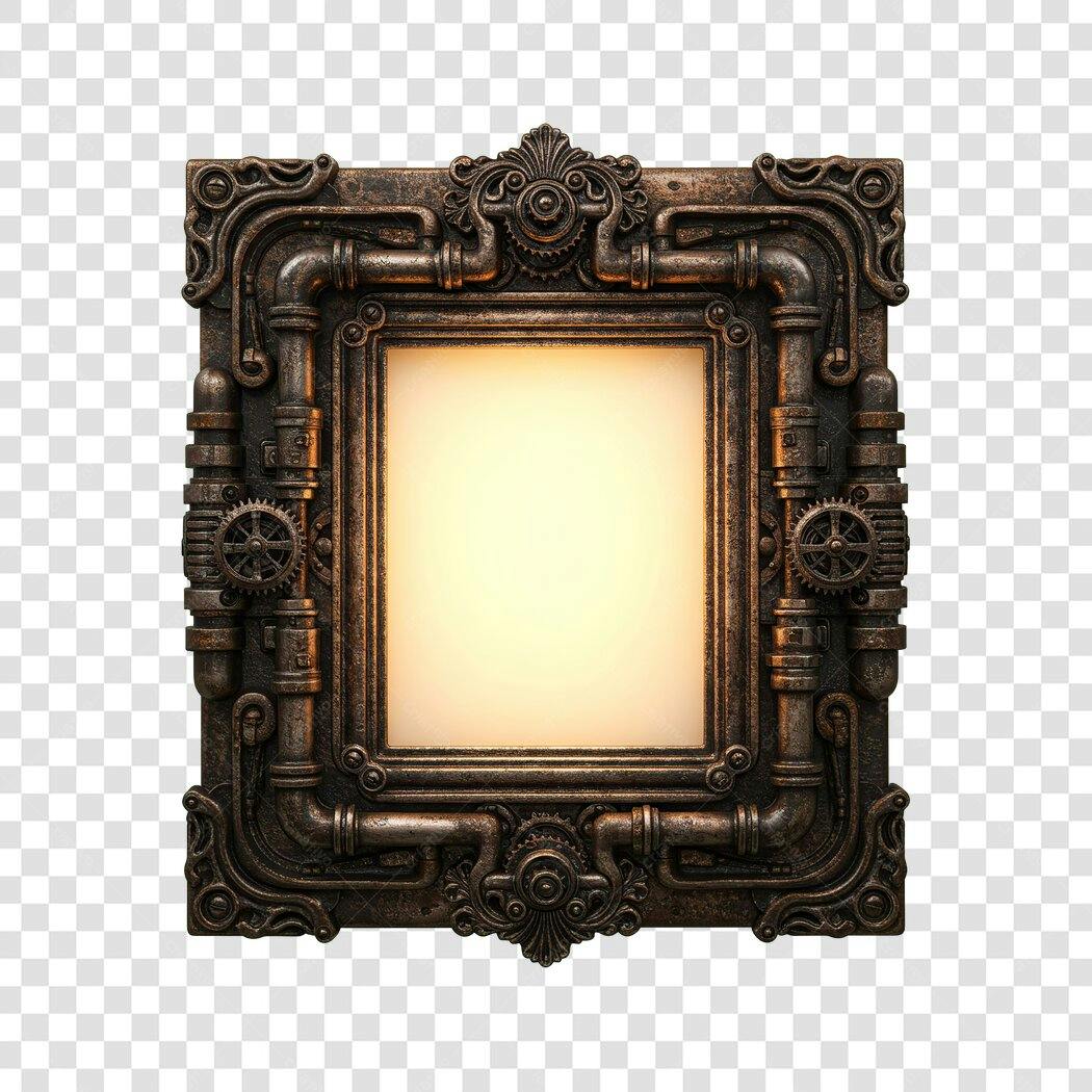 Moldura Steampunk PNG com fundo transparente