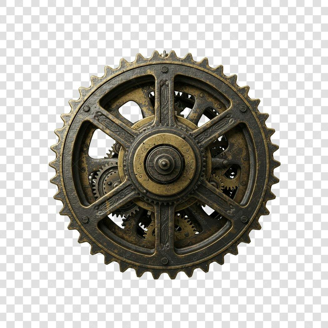 Logo PNG com fundo transparente Engrenagens Vintage