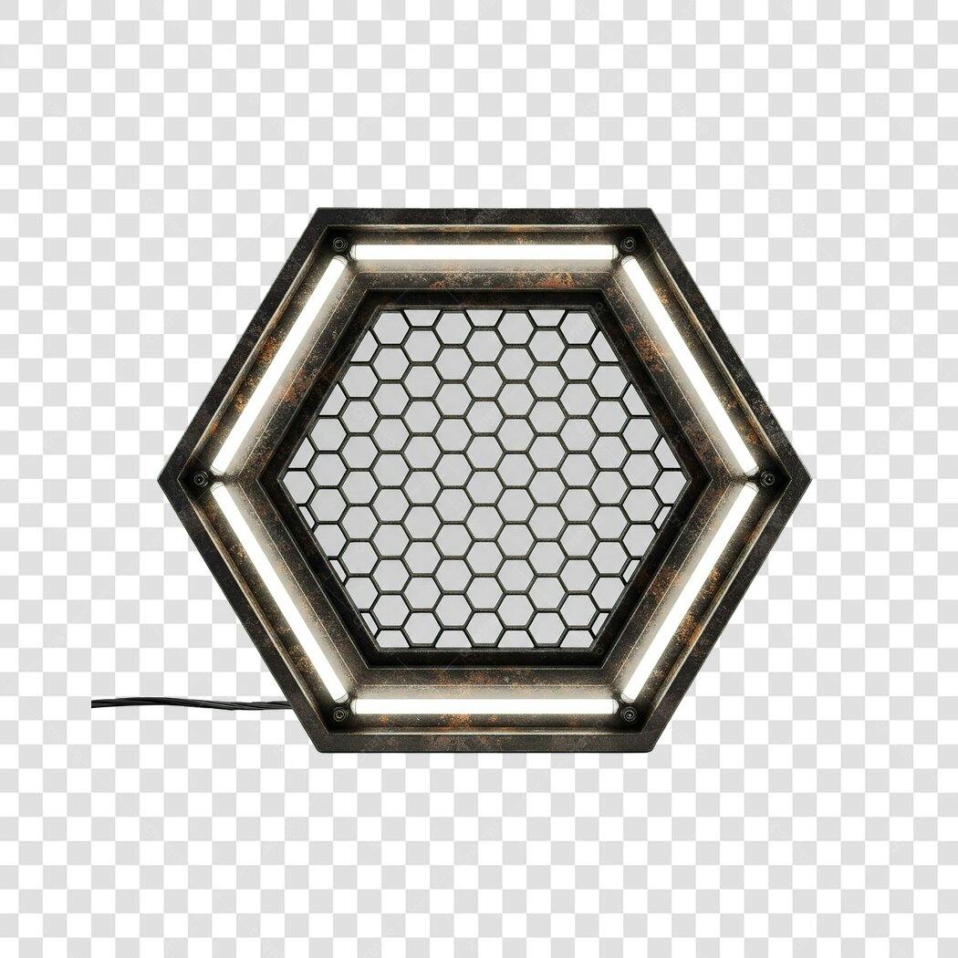 Banner Hexagonal Industrial PNG com fundo transparente