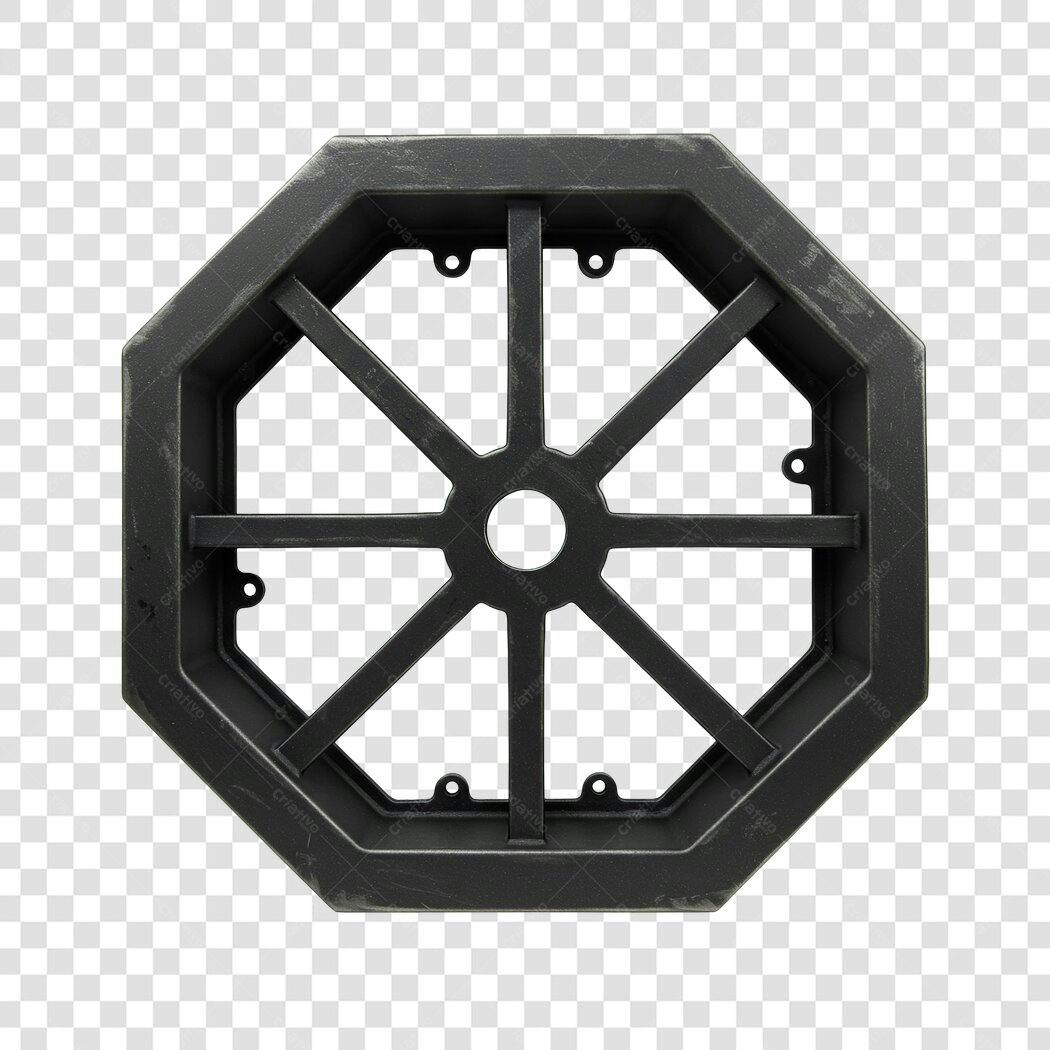 Mockup Moldura Octógono Metálico PNG com fundo transparente