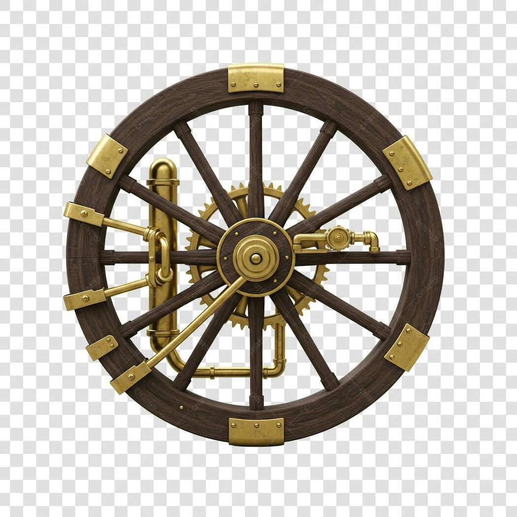 Logo PNG com fundo transparente estilo steampunk