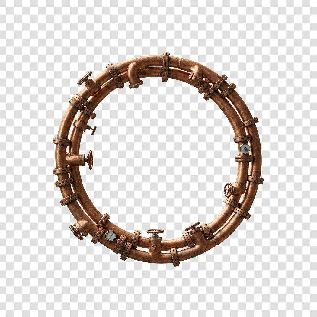 Moldura PNG com fundo transparente estilo steampunk