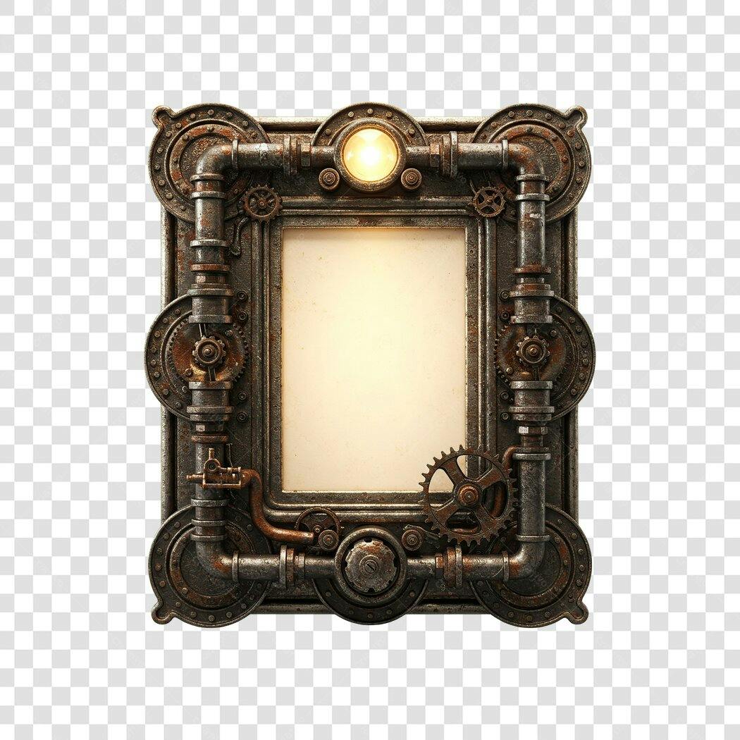 Moldura Steampunk PNG com fundo transparente