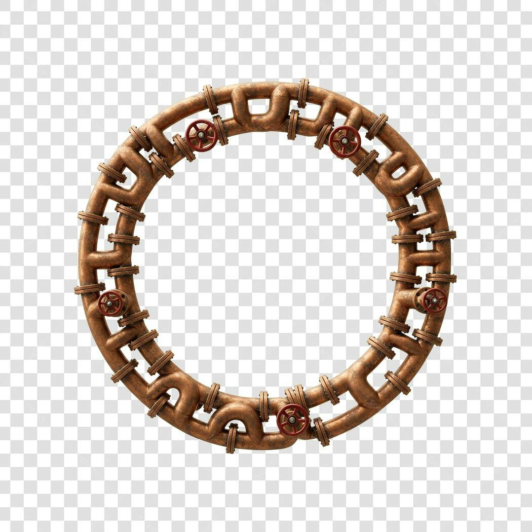 Moldura PNG com fundo transparente tubos e válvulas