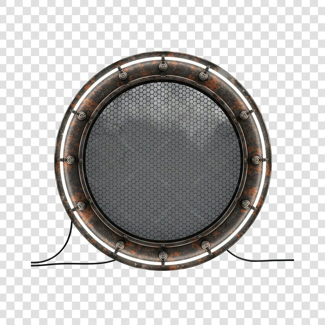 Mockup circular steampunk PNG com fundo transparente