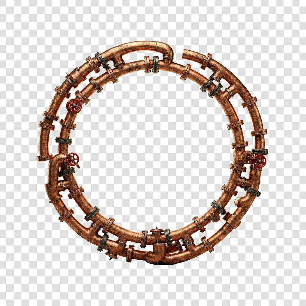 Moldura PNG com fundo transparente Tubos de cobre