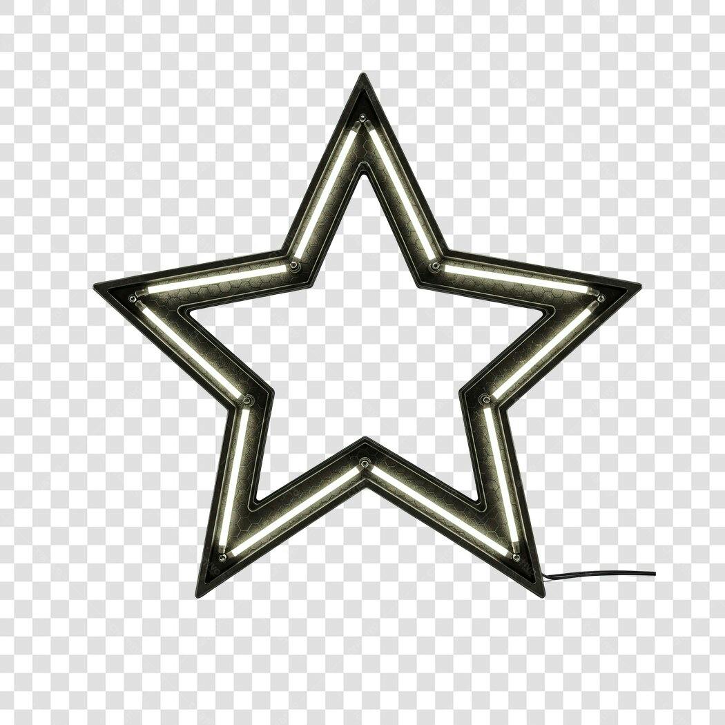 Banner Estrela Neon PNG com fundo transparente