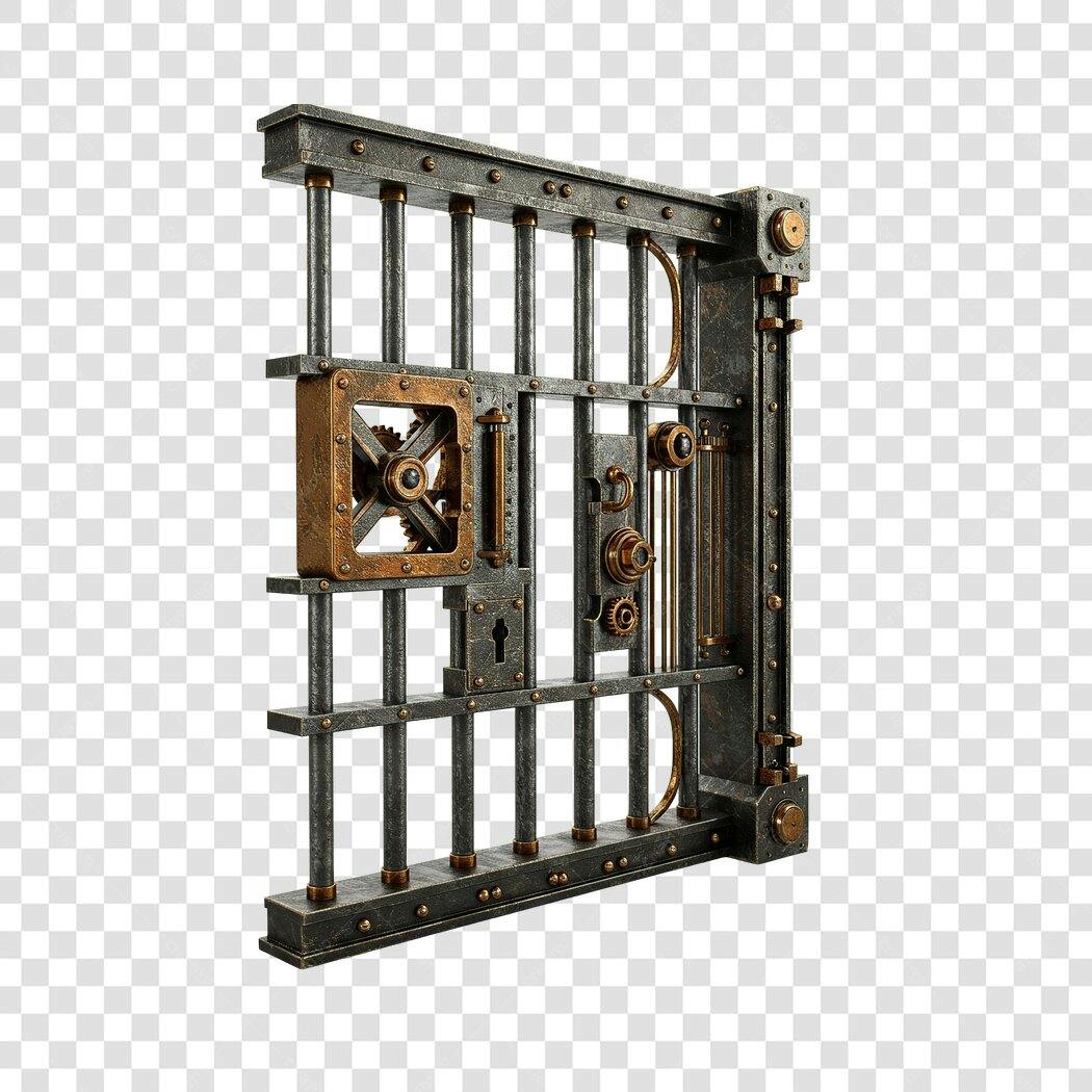Mockup Porta de Cofre Estilo Steampunk PNG com fundo transparente