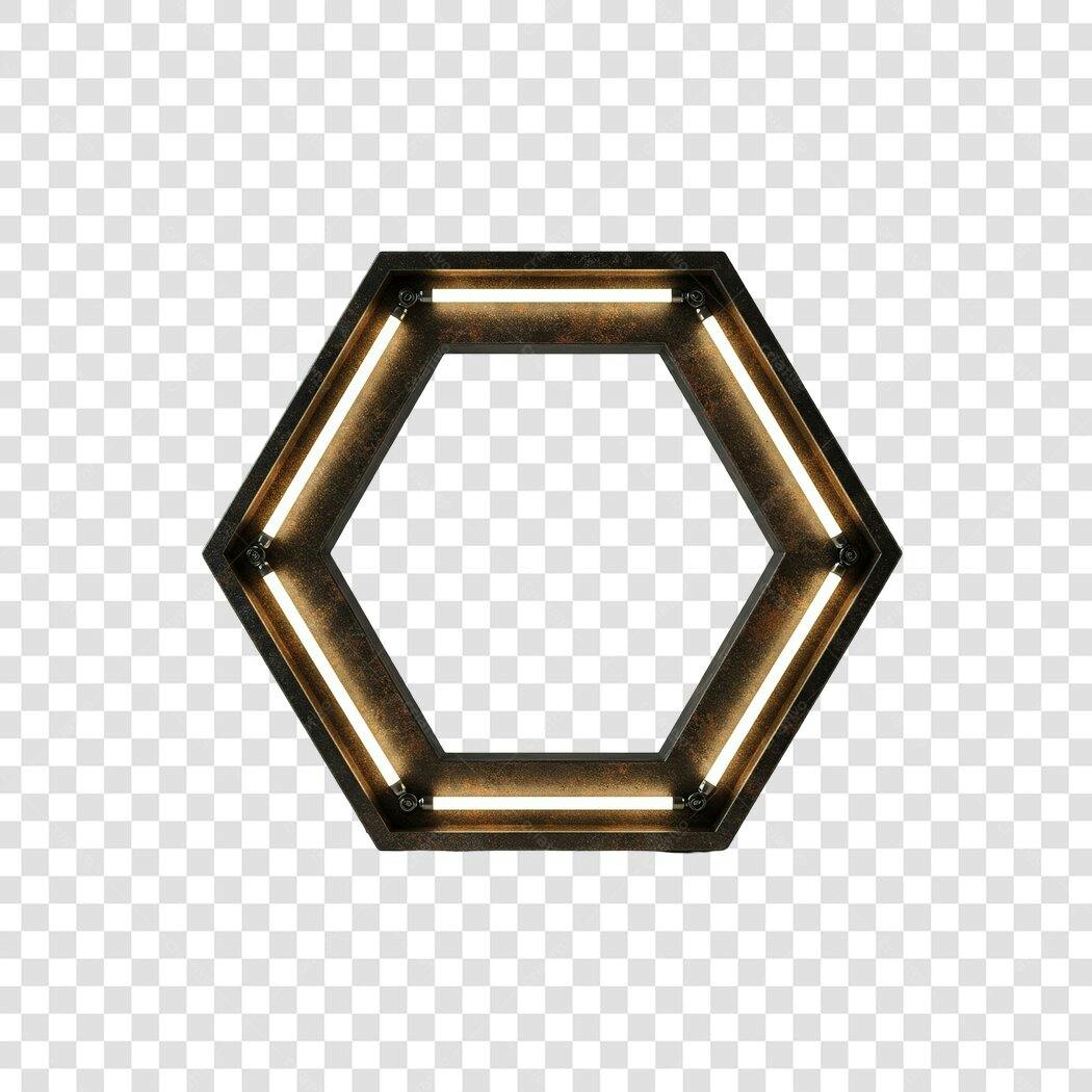 Moldura Hexagonal PNG com fundo transparente