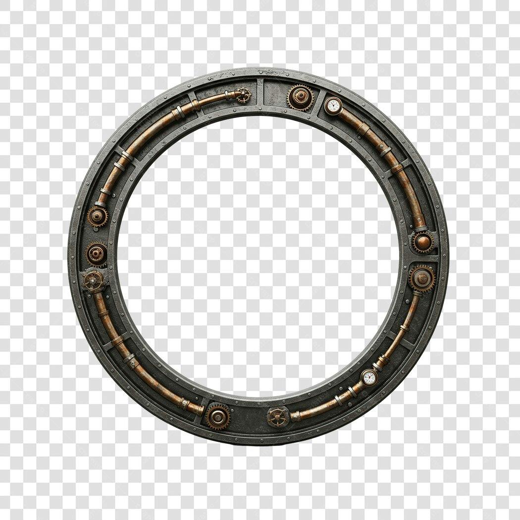 Moldura PNG com fundo transparente estilo Steampunk