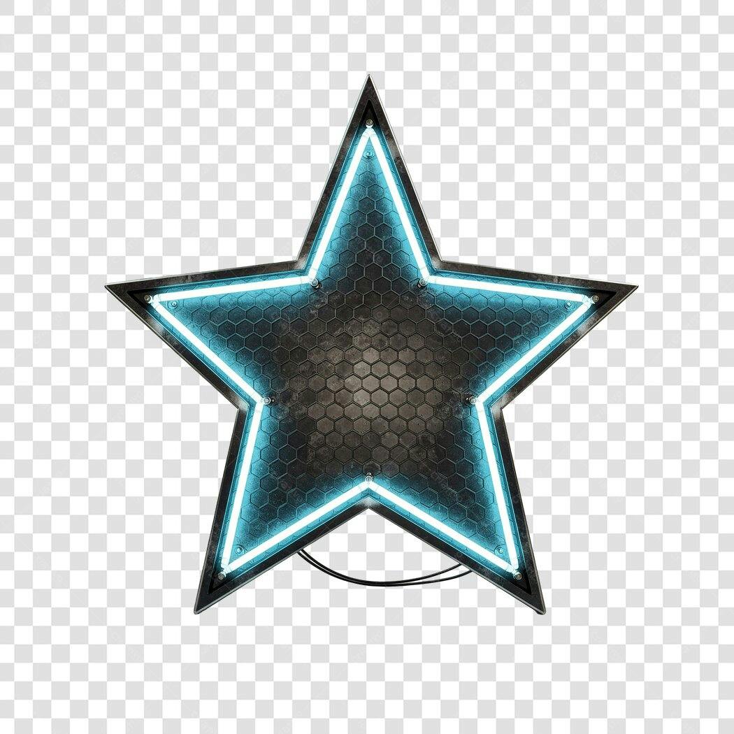 Logo Estrela Neon PNG com fundo transparente