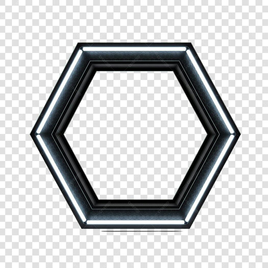 Moldura Hexagonal PNG com fundo transparente