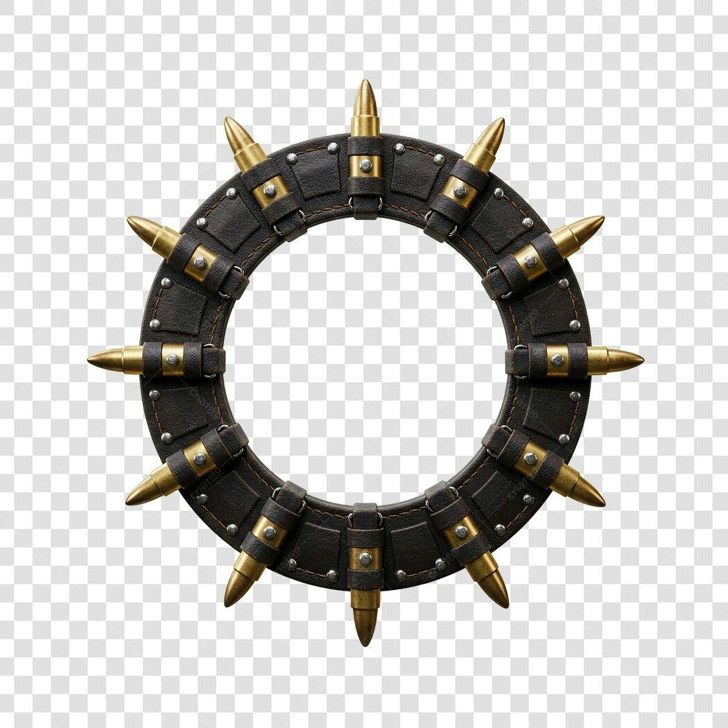 Moldura PNG com fundo transparente estilo steampunk