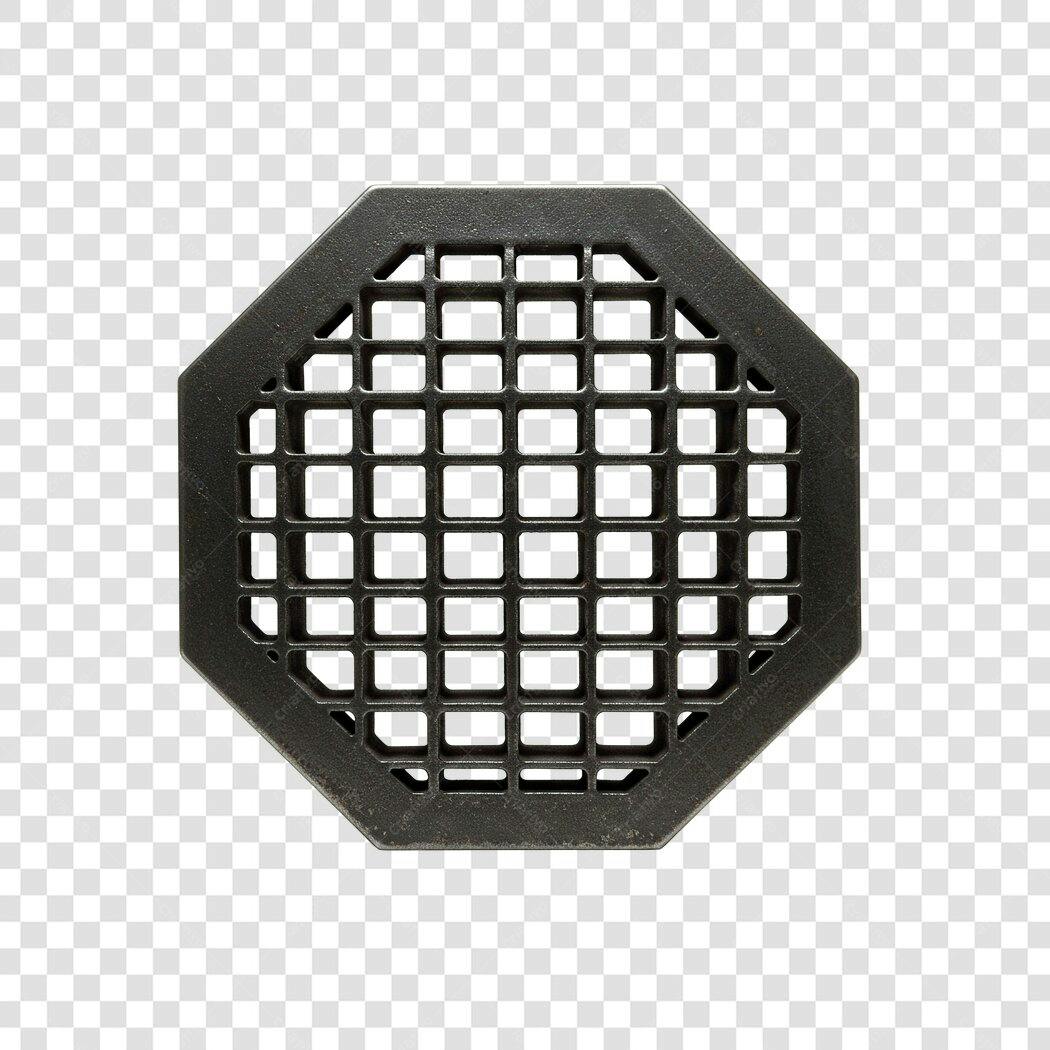 Mockup Grade de Metal Octagonal PNG com fundo transparente