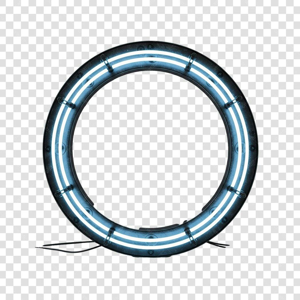 Moldura Circular Neon PNG com fundo transparente