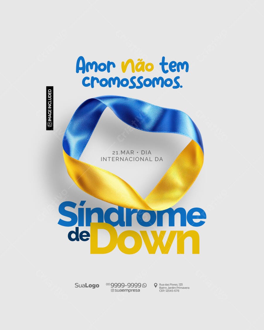 Post para o Dia Internacional da Síndrome de Down PSD Editável