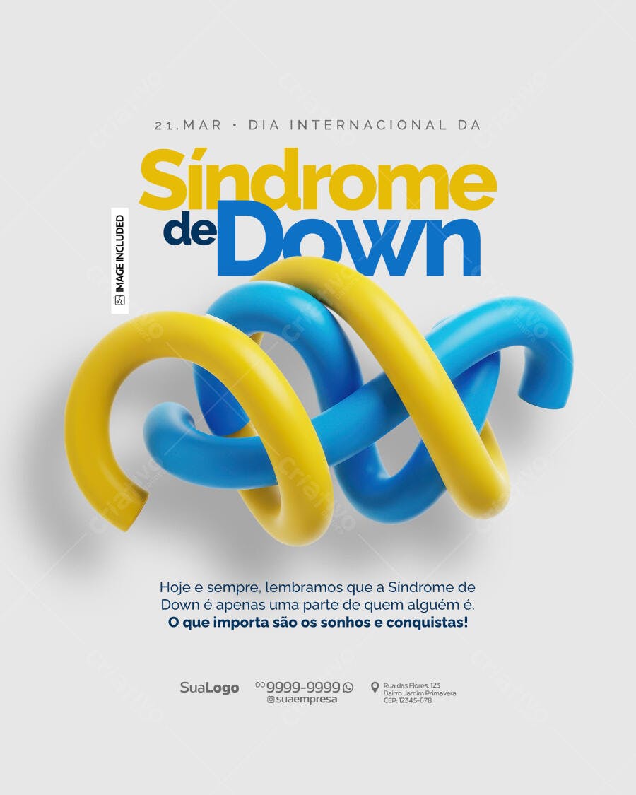 Flyer Dia Internacional da Síndrome de Down PSD Editável