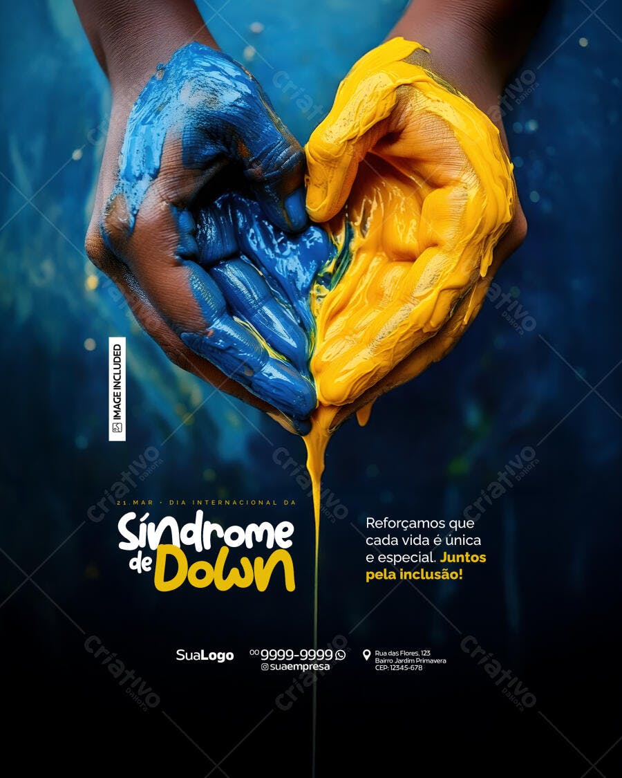 Flyer Dia Internacional da Síndrome de Down PSD Editável