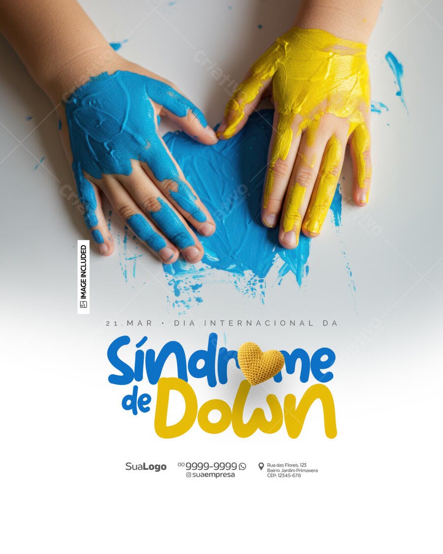 Flyer Dia Internacional da Síndrome de Down PSD Editável